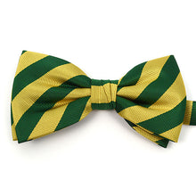 Load image into Gallery viewer, Umo Lorenzo College Stripe Microfiber Banded Bow Tie – Boxed, Multiple Colors
