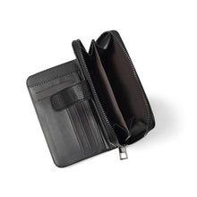 Load image into Gallery viewer, Nollia Ladies Vegan Leather Compact Tab Wallet – Black or Mauve
