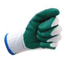 Load image into Gallery viewer, Heavy-Duty Latex Coated Green Work Gloves – Textured Grip, Knit Wrist, Multi-Purpose
