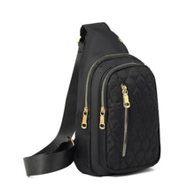 Load image into Gallery viewer, Ladies’ Black Crossbody Sling Bag with Gold Accents – Chic &amp; Functional
