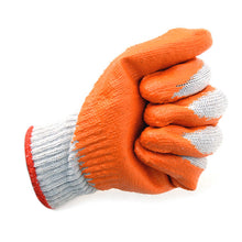 Load image into Gallery viewer, Heavy-Duty Rubber-Coated Work Gloves – Orange Palm Grip – One Size Fits Most
