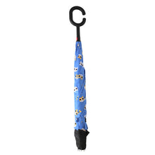 Load image into Gallery viewer, Nollia Inside Out Cat Print Inverted Umbrella – Blue
