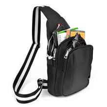 Load image into Gallery viewer, Crossbody Sling Bag with White Stripe Accent
