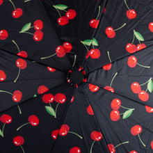 Load image into Gallery viewer, Nollia Compact Red Cherry Pattern Auto-Open Umbrella – 12&quot; Travel Size, Wind-Resistant
