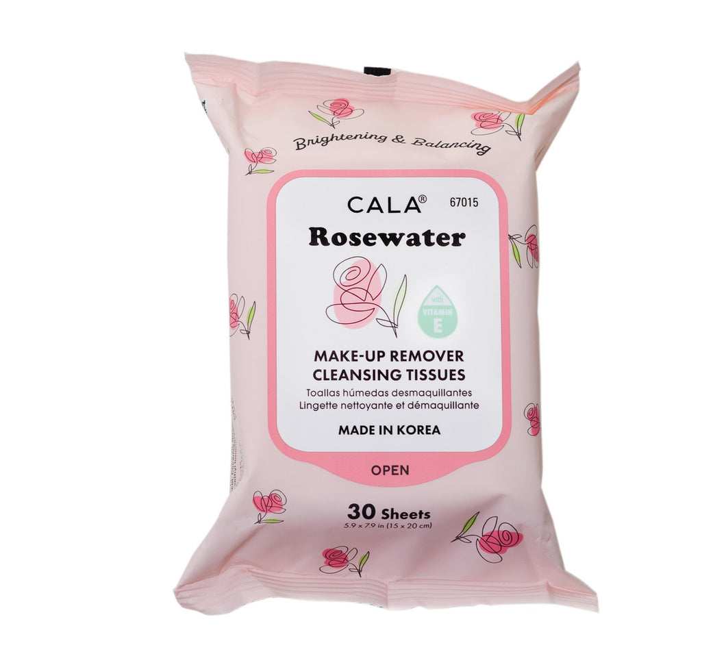 30 Sheets/pack Rose Water Make-Up Remover Cleansing Wipes
