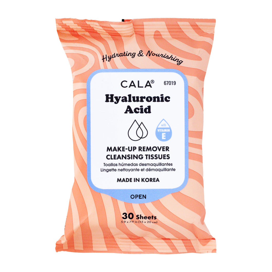 30 Sheets/pack Hyaluronic Acid Make-Up Remover Cleansing Wipes