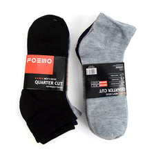 Load image into Gallery viewer, Men&#39;s Quarter-Cut Socks – 6 Pairs, Mixed Colors (2 Black, 2 Navy, 2 Gray)
