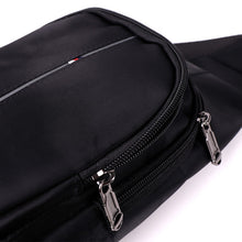 Load image into Gallery viewer, Nylon Crossbody Sling Bag - Adjustable Strap, Multi-Compartment - Black &amp; Navy
