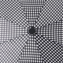 Load image into Gallery viewer, Nollia Compact Black &amp; White Houndstooth Auto-Open Umbrella – 12&quot; Travel Size, Wind-Resistant

