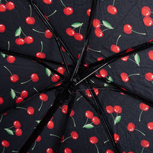 Load image into Gallery viewer, Nollia Compact Red Cherry Pattern Auto-Open Umbrella – 12&quot; Travel Size, Wind-Resistant
