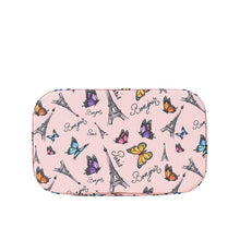 Load image into Gallery viewer, Nollia Medium Paris Butterfly Makeup Train Case – Pink Cosmetic Organizer with Mirror &amp; Handle
