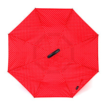 Load image into Gallery viewer, Nollia Heart Print Inverted Umbrella – Double Layer, UV Protection, C-Handle (Red or Black)
