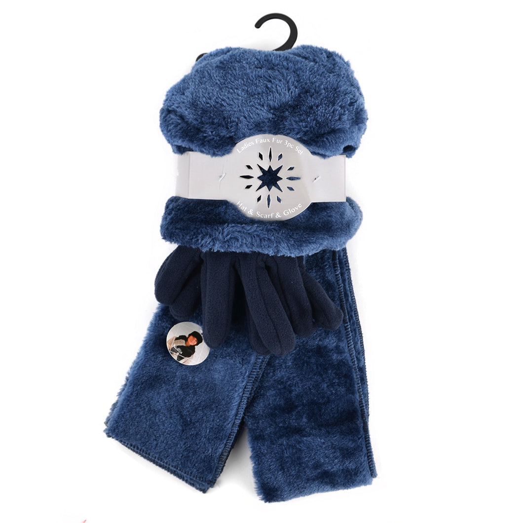 Women's Faux Fur and Fleece Winter Set