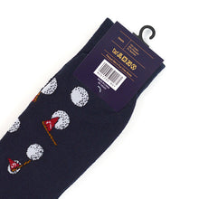 Load image into Gallery viewer, Parquet Men’s Golf Ball Novelty Crew Socks – Black or Navy
