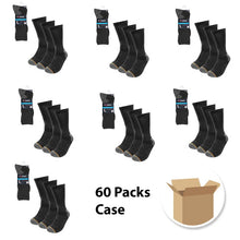 Load image into Gallery viewer, 60 Packs (180 Socks) Men&#39;s Heavy-Duty Crew Socks – Black or Charcoal, Moisture-Wicking, Arch Support, Reinforced Heel, Size 10-13 (Fits Shoe Size 6-12.5)
