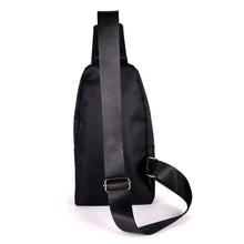 Load image into Gallery viewer, Nylon Crossbody Sling Bag - Adjustable Strap, Multi-Compartment - Black &amp; Navy
