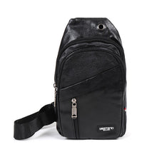 Load image into Gallery viewer, Vegan Leather Sling Bag with Inner Padding and Zipper Compartments
