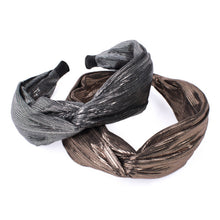 Load image into Gallery viewer, Nollia “C” Shaped Knotted Headband with Metallic Texture – Chic Shine Hair Accessory
