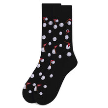 Load image into Gallery viewer, Parquet Men’s Golf Ball Novelty Crew Socks – Black or Navy
