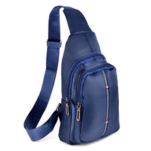 Load image into Gallery viewer, Nylon Crossbody Sling Bag - Adjustable Strap, Multi-Compartment - Black &amp; Navy
