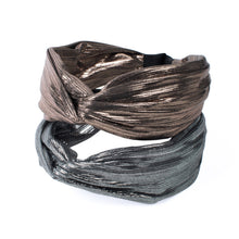 Load image into Gallery viewer, Nollia “C” Shaped Knotted Headband with Metallic Texture – Chic Shine Hair Accessory
