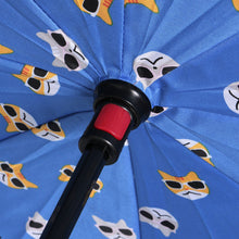 Load image into Gallery viewer, Nollia Inside Out Cat Print Inverted Umbrella – Blue
