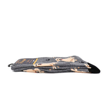 Load image into Gallery viewer, Parquet Men’s Retriever Dog &amp; Paw Print Crew Socks – Black Or Gray
