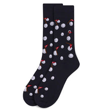 Load image into Gallery viewer, Parquet Men’s Golf Ball Novelty Crew Socks – Black or Navy
