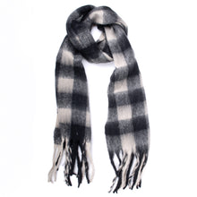 Load image into Gallery viewer, Ladies Cashmere Feel Faded Plaid Tassel Scarf

