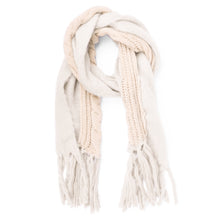 Load image into Gallery viewer, Ladies Chunky Mixed Knit Long Tassel Scarf
