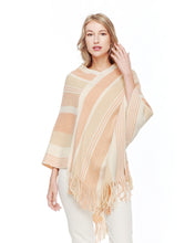 Load image into Gallery viewer, Women&#39;s Multi Stripe Poncho
