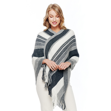 Load image into Gallery viewer, Women&#39;s Multi Stripe Poncho
