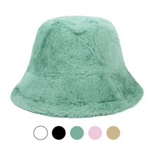 Load image into Gallery viewer, Faux Fur Plush Bucket Hat
