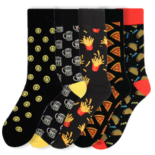 Load image into Gallery viewer, Men&#39;s Novelty Socks &#39;Black&#39; Assorted Pack- 5 pairs
