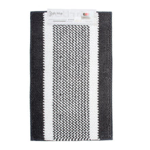 Load image into Gallery viewer, Bath Mat in White and Charcoal - Non-Slip Bottom
