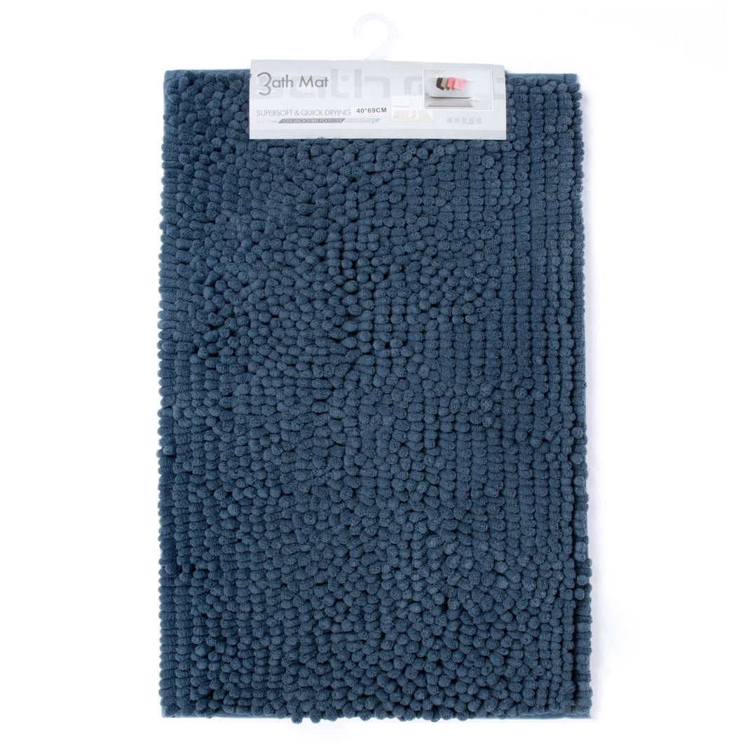 Bath Mat in Navy - Non-Slip Bottom