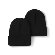 Load image into Gallery viewer, 2 Pack Basic Beanie Set- Black/Black
