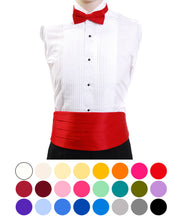 Load image into Gallery viewer, Men&#39;s Poly Satin Bow Tie and Cummerbund Sets
