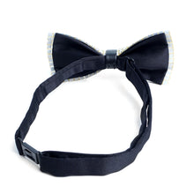 Load image into Gallery viewer, Men&#39;s Crystal Silver Rhinestone over Gold Bow Tie
