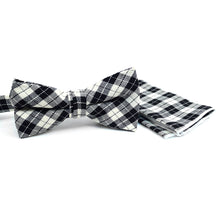 Load image into Gallery viewer, Men&#39;s Plaid Cotton Bow Tie &amp; Matching Pocket Square
