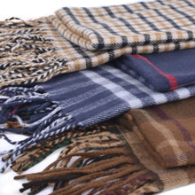 Load image into Gallery viewer, Plaid Cashmere Feel Winter Scarves
