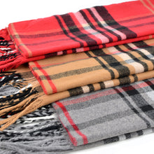 Load image into Gallery viewer, Plaid Cashmere Feel Acrylic Scarves
