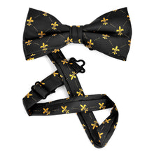 Load image into Gallery viewer, Men&#39;s Fleur-de-lis Banded Bow Tie
