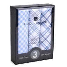 Load image into Gallery viewer, Men&#39;s Boxed Fancy Cotton Handkerchiefs 3 Piece Set
