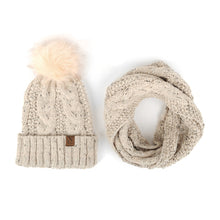 Load image into Gallery viewer, Women&#39;s Knit Hat &amp; Infinity Scarf Set
