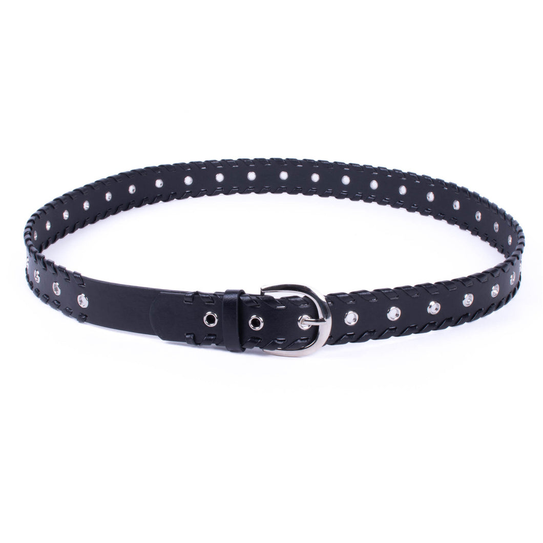 Women's Vegan Leather Grommet Belt