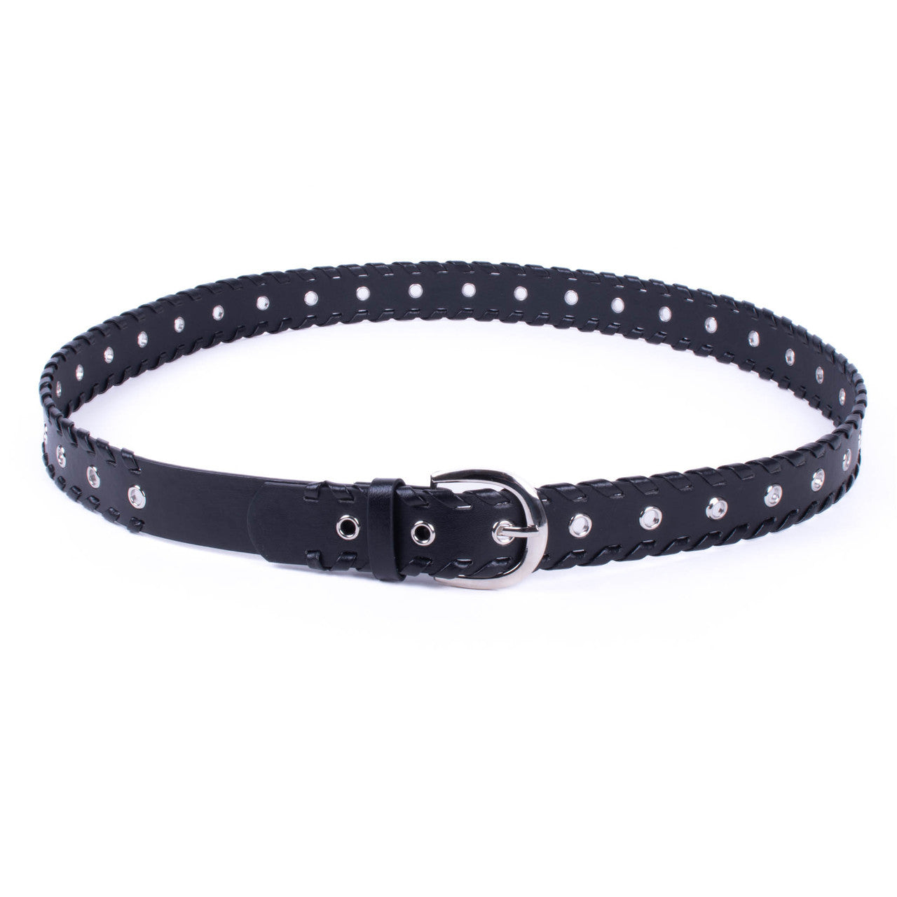 Women's Vegan Leather Grommet Belt