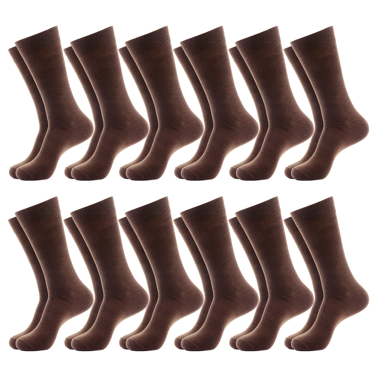 12 Pairs Solid Dress Socks
