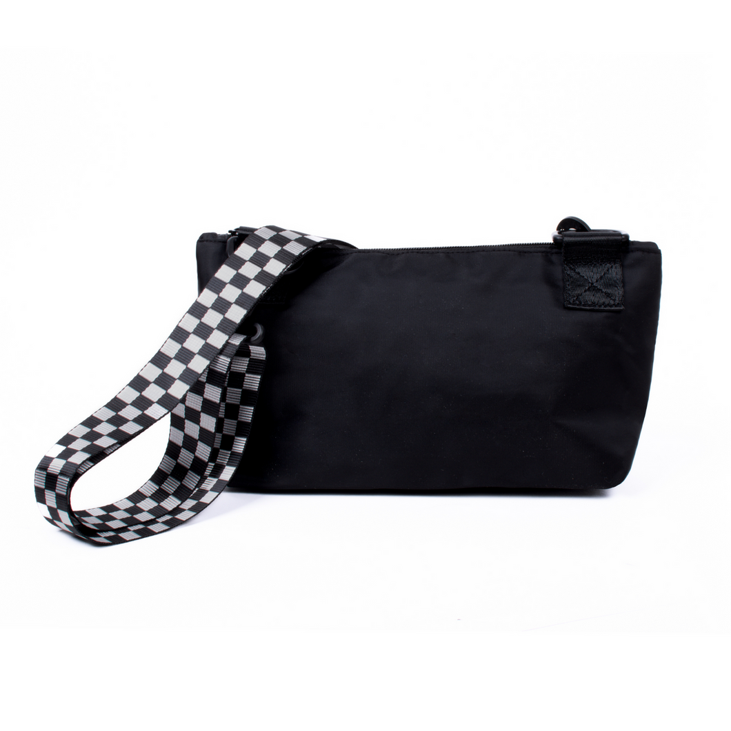 Interchangeable Checkered Strap Nylon Crossbody Bag – Versatile & Stylish