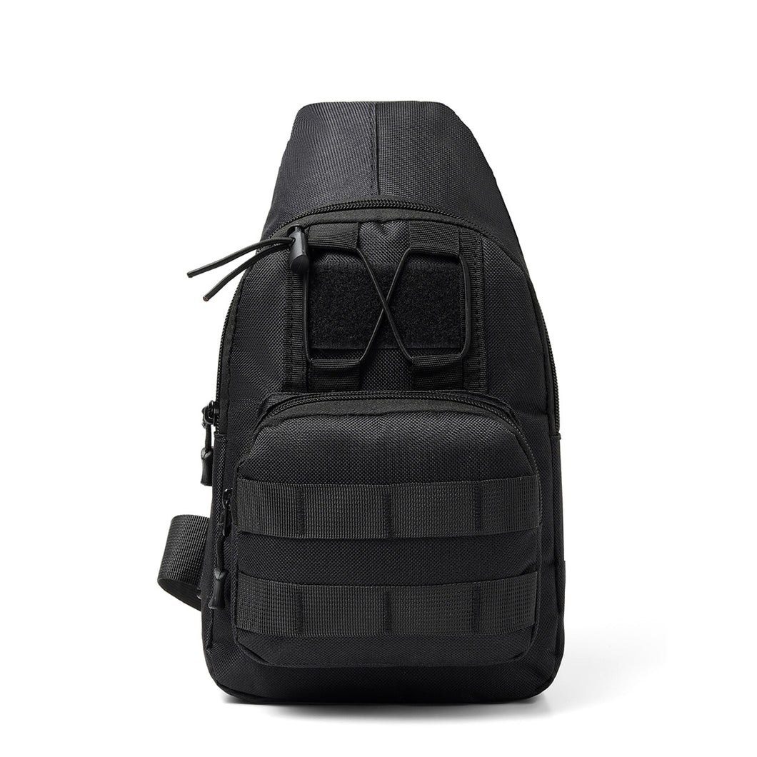 Spacious Black Crossbody Sling Bag - Adjustable Strap with Dual Compartments